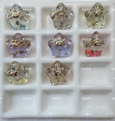 韩国定制双面合金镶钻透色五角星手机链包挂配件070