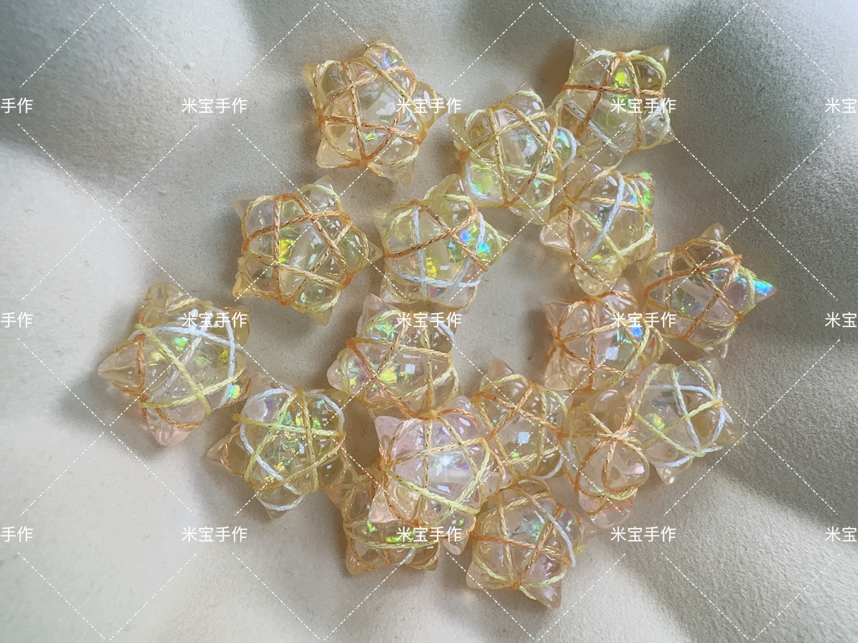 【满百包邮】辰居居家定制韩国捆绑五角星珠手机链包挂配件116