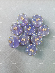 韩国定制双色蝴蝶结合金糖果纸隔珠手机链配件174