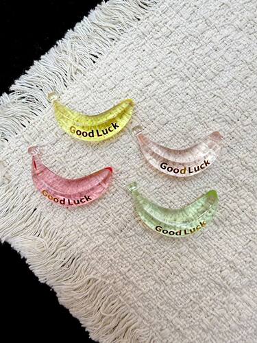 定制款韩国树脂胶good luck香蕉吊吊手机链包挂diy手工配件211