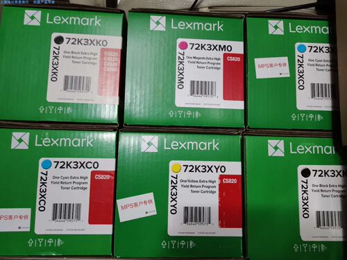 原装 全新 利盟Lexmark CS820de彩色打印机 粉盒 K M C Y