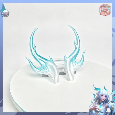 王者荣耀西施龙角cos头饰发饰游龙清影cosplay道具透明 3d打印