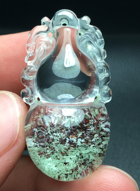 绿幽灵钱袋子一物一图葫芦吊坠