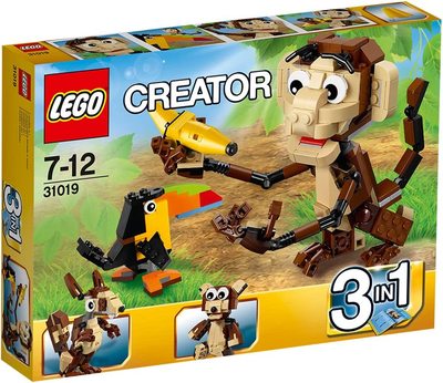 乐高3合1可爱小猴男女孩益智积木