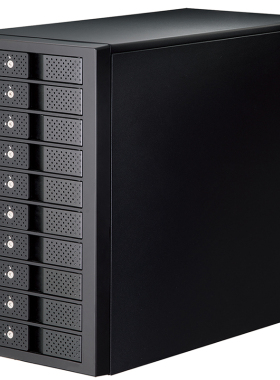 世特力十盘位硬盘盒独立电源电源联动/USB3.2Type-C支持24T硬盘