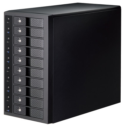 世特力十盘位硬盘盒独立电源电源联动/USB3.2Type-C支持24T硬盘