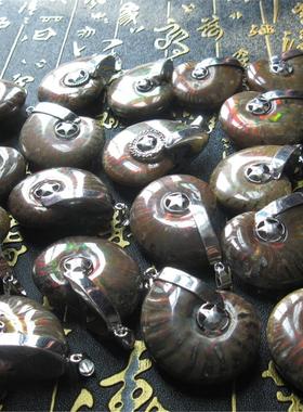 李居民本命年天然斑彩螺吊坠菊花螺化石项链2025年九运吉祥