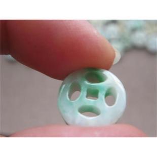 新款天然A货翡翠玉百解玉饰品DIY玉扣玉铜钱扣玉生肖八卦方孔挂件