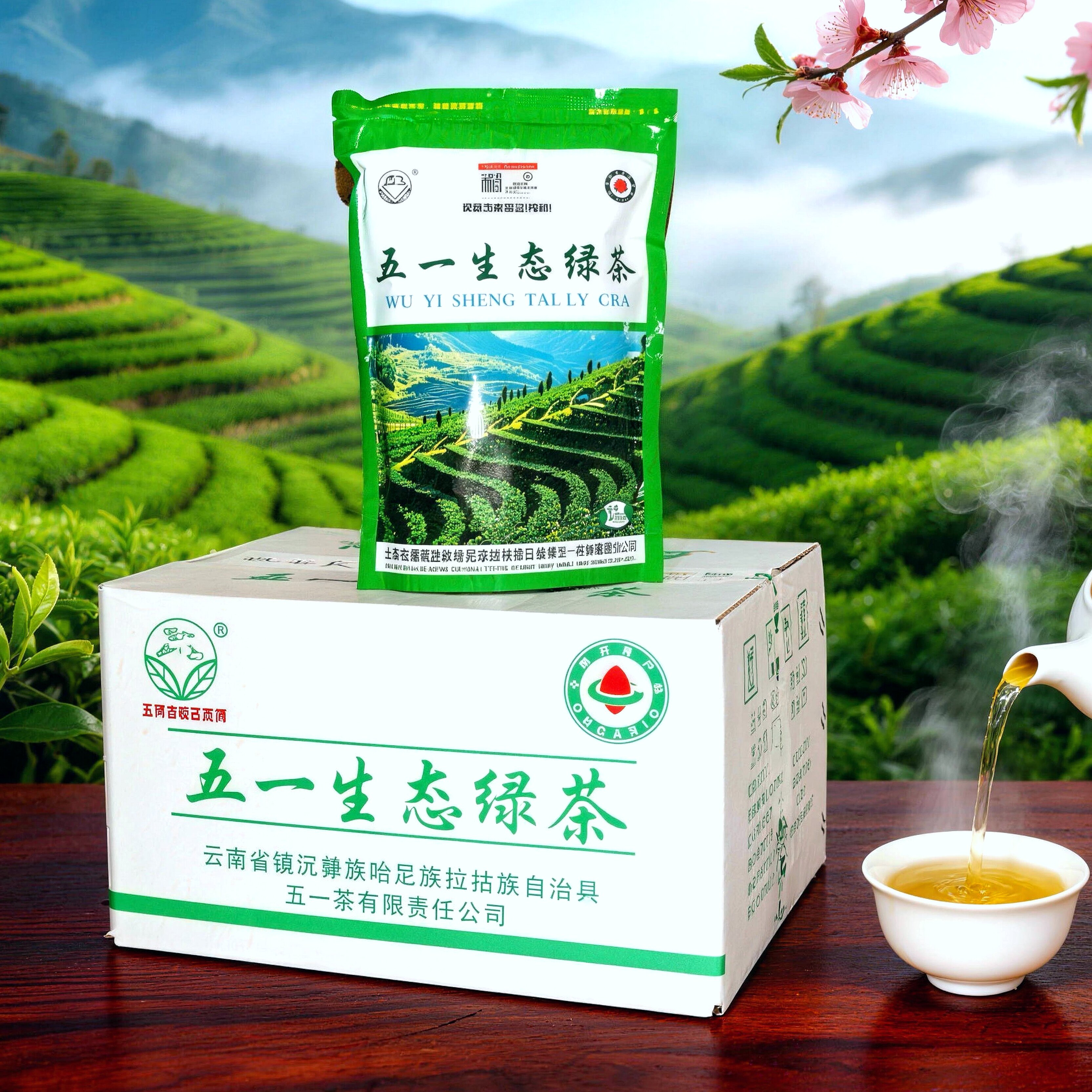 整箱10包2026春茶五一茶新绿茶袋装茶正版一级五一生态茶有机绿茶