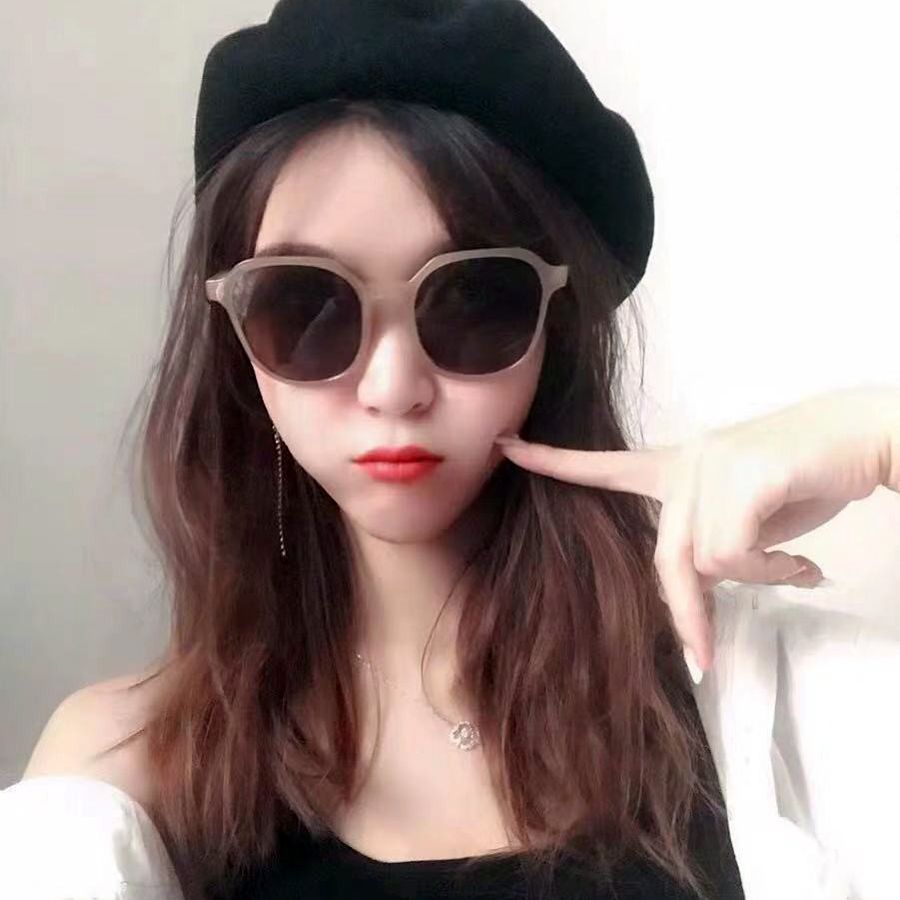 网红林小宅同款女黑色复古显脸小框墨镜圆形韩版潮男圆脸太阳眼镜