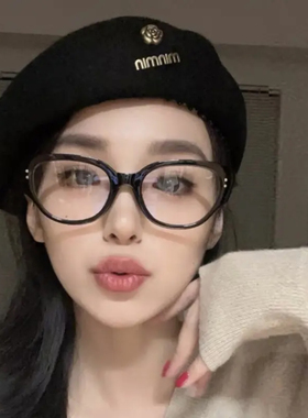 秋冬羊毛呢贝雷帽子女大头围百搭八角蓓蕾帽日系文艺显脸小画家帽