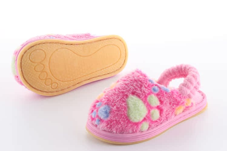 Pantoufles enfants en suède pour hiver - semelle caoutchouc - Ref 986984 Image 4