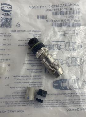 浩亭21031111405M12连接器公头4芯MURR穆尔7000-12481-0000000