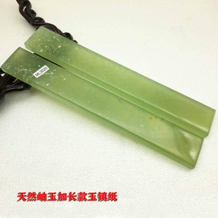 天然玉石镇纸摆件岫玉水墨小摆件石头玉创意自然原石压书岫岩镇尺
