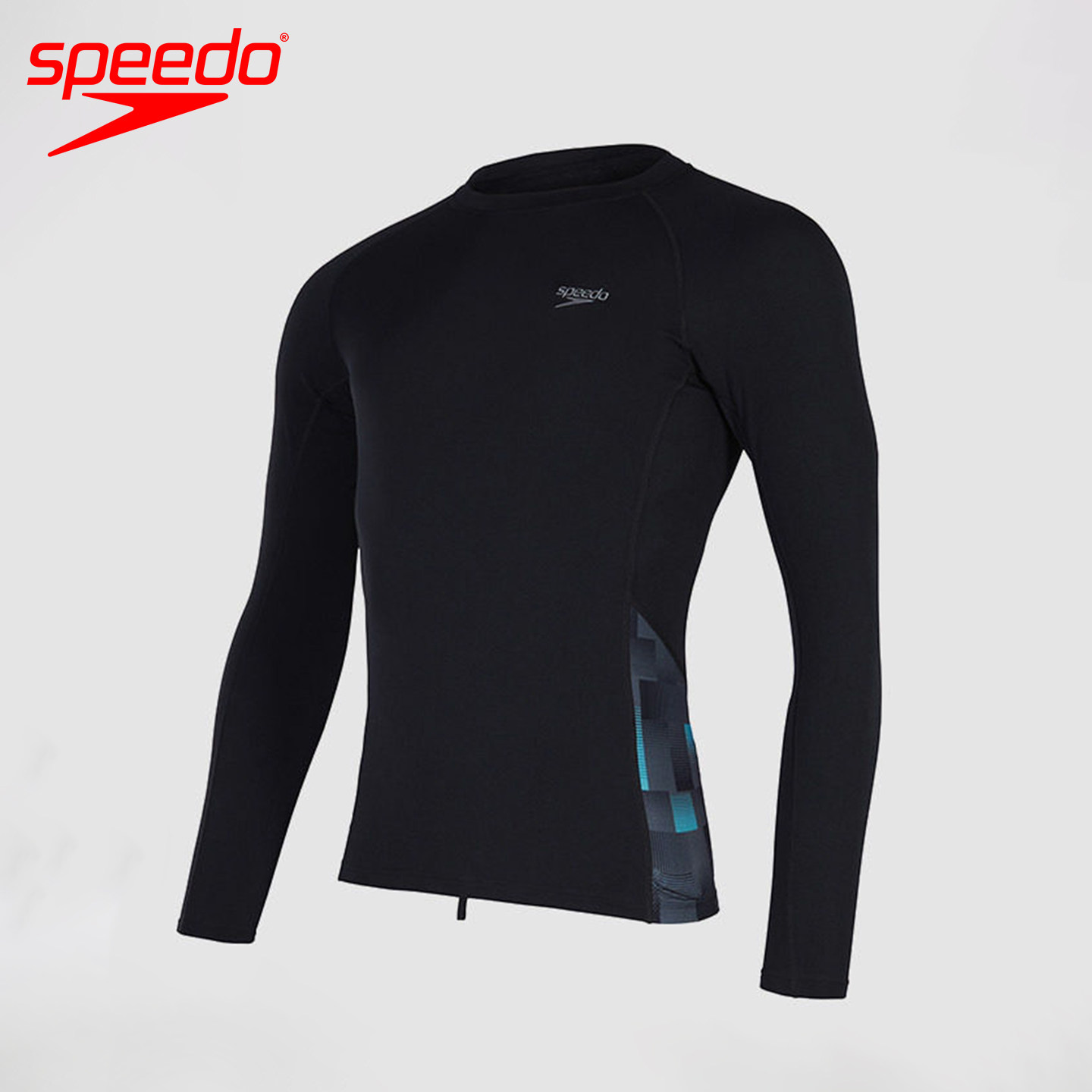 speedo长袖小高领防晒冲浪泳衣
