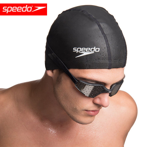 speedo速比涛男女纯色透气泳帽