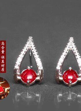 朱砂吊坠晶体软红宝石饰品女款