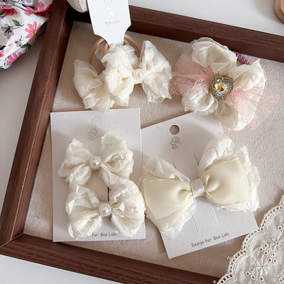 蝴蝶结皮筋复古女3-12岁