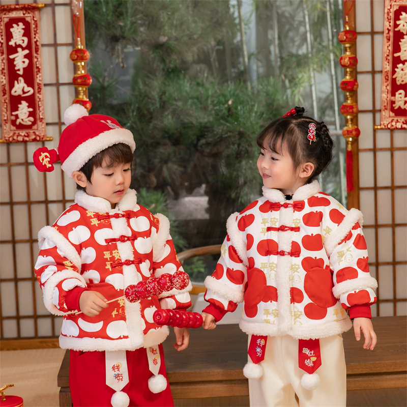 史努比男童拜年服新年童装过年衣服儿童唐装女童汉服周岁宝宝外套