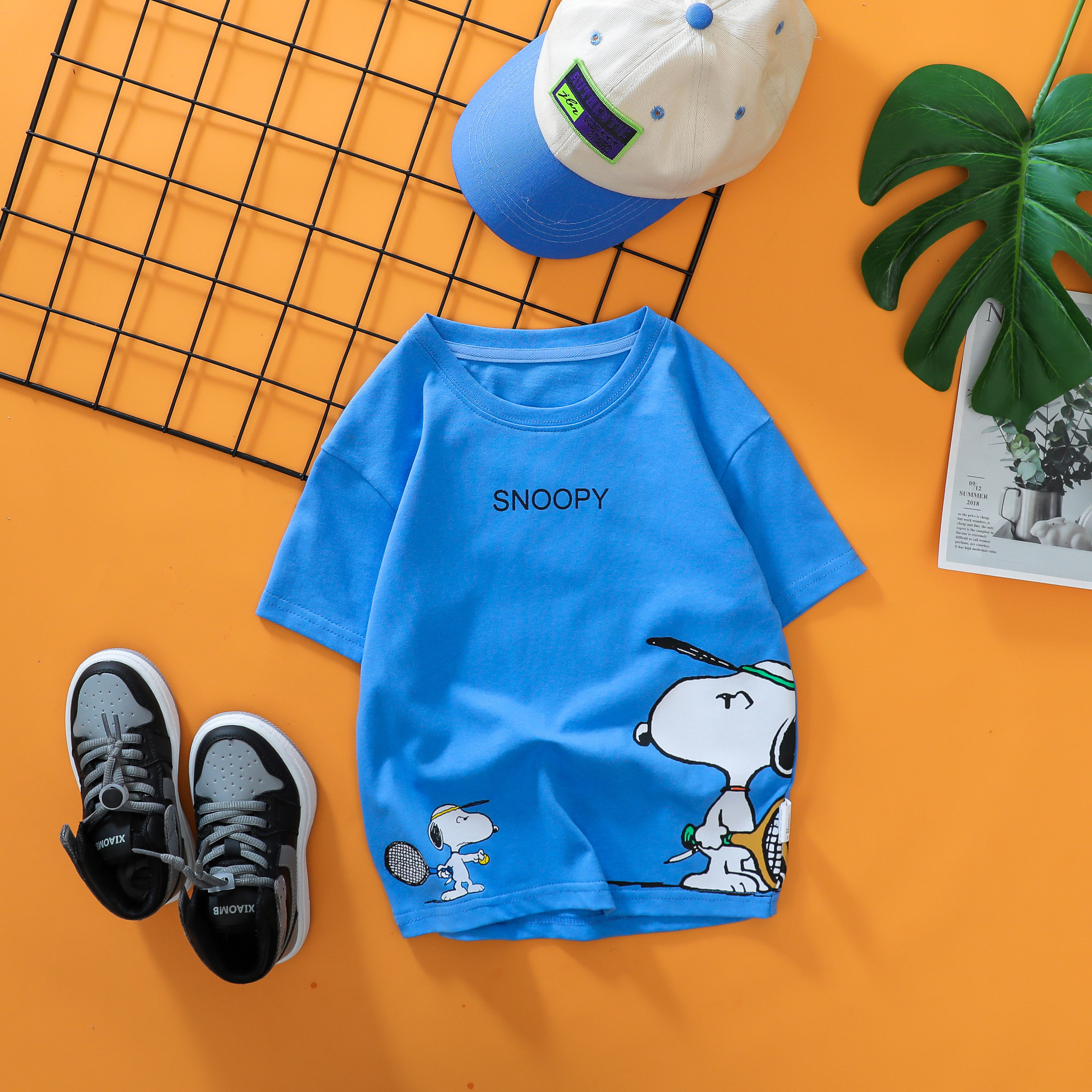 Snoopy/史努比首秀特批】夏季儿童卡通T 新款T恤罗纹领T恤-ZXS006