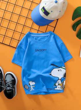 Snoopy/史努比首秀特批】夏季儿童卡通T 新款T恤罗纹领T恤-ZXS006