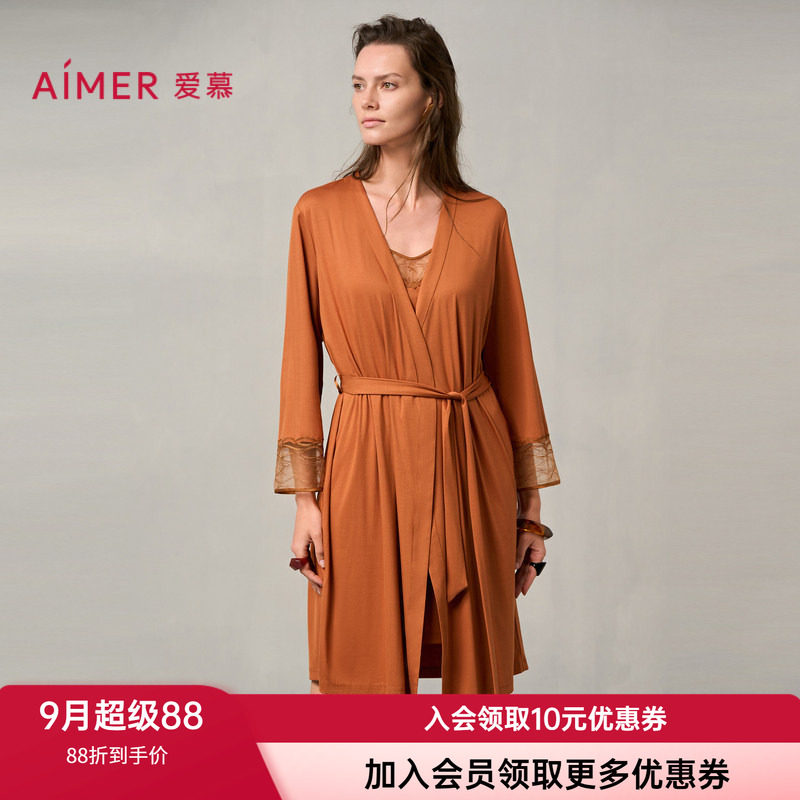 薄款蕾丝莫代尔睡袍爱慕女士