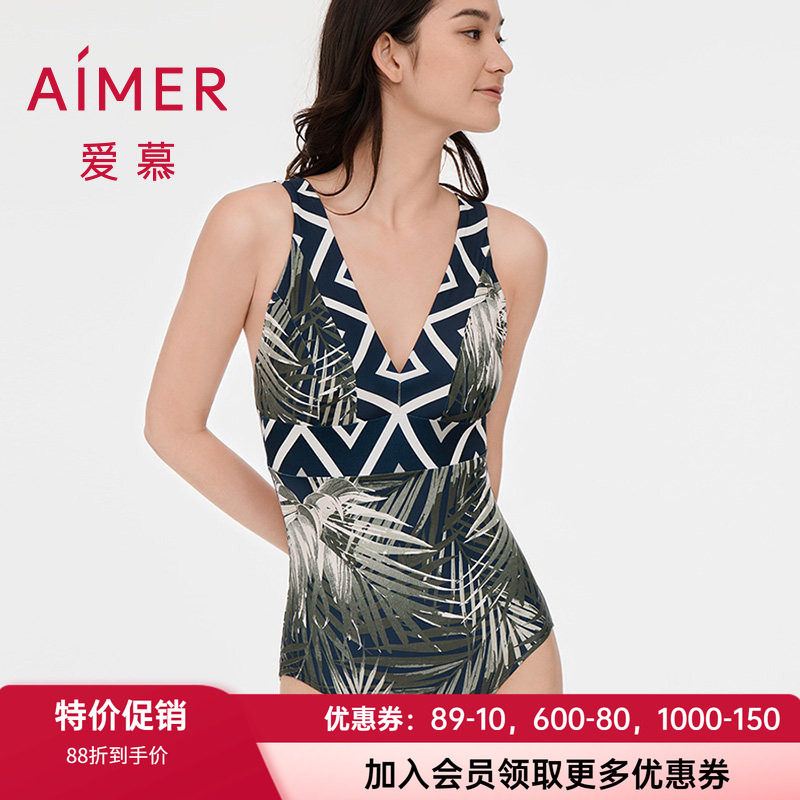 连体连体泳衣爱慕女显瘦性感深V