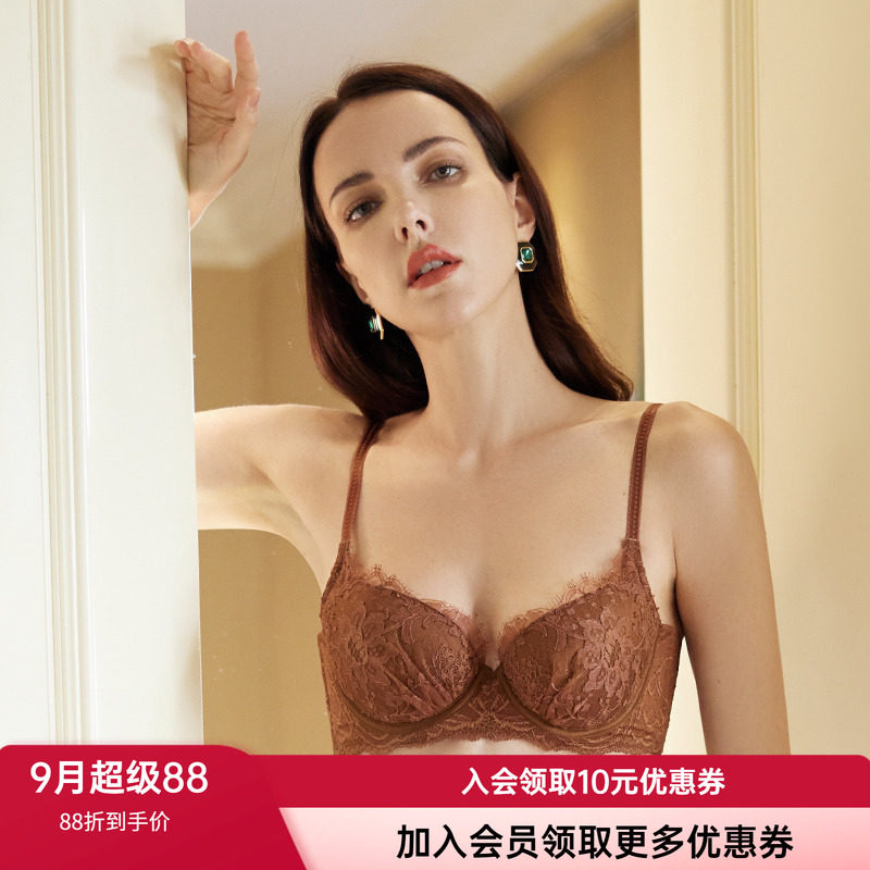 蕾丝文胸LaClover有钢圈聚拢