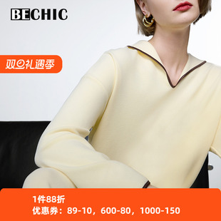 兰卡文BeChic女居家时光翻领套头含真丝柔软睡衣家居套装 BC46CR2