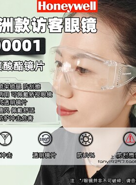霍尼韦尔VisiOTG-A普通型L透明防冲击访客100001/100002防护眼镜