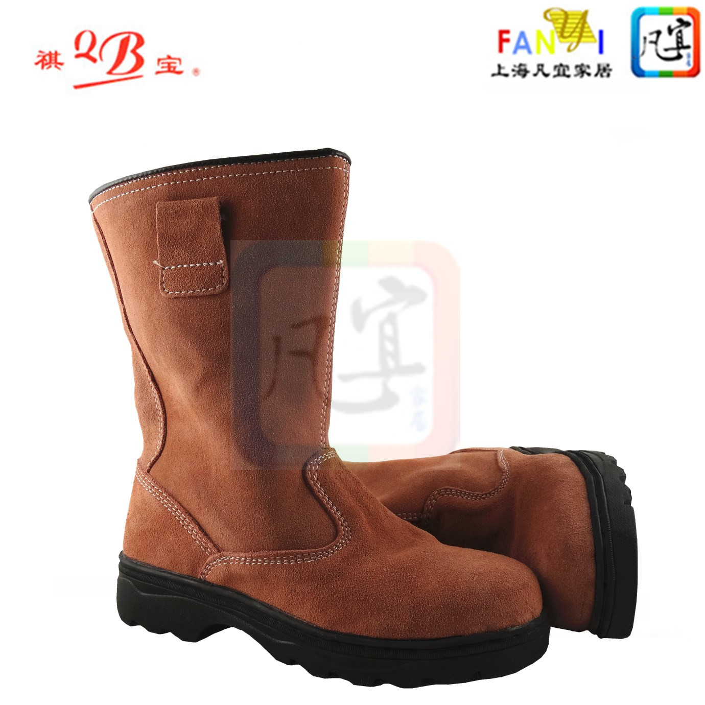正品上海祺宝98028翻毛长筒靴