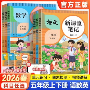 2026新版天才豆新课堂笔记五年级上下册语文数学英语课本同步人教北师苏教青岛外研译林版教材预习小学3年级黄冈学霸随堂课堂笔记