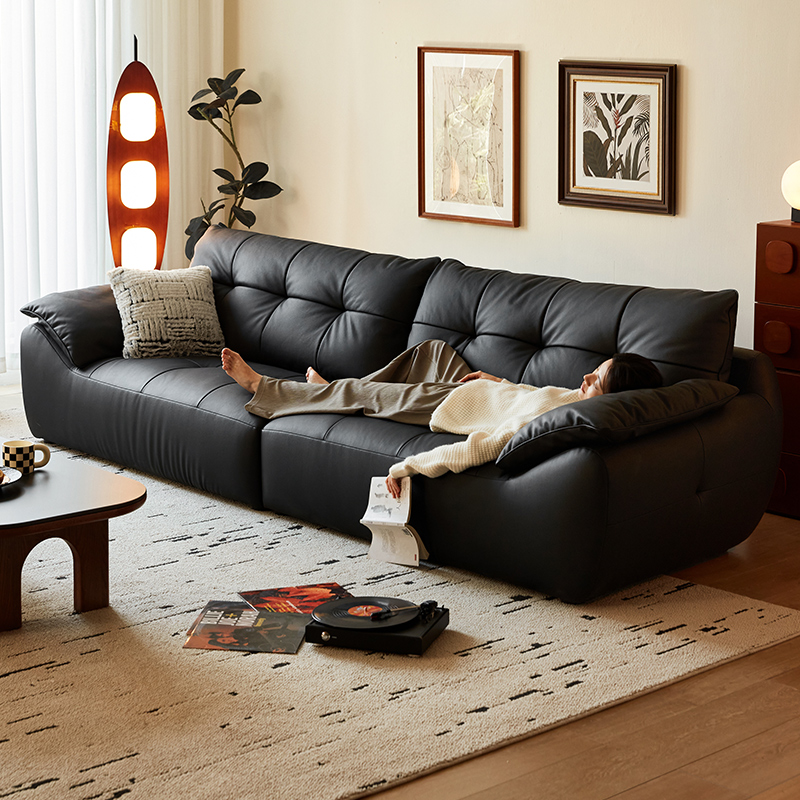 林氏家居大黑熊复古头层牛皮沙发