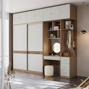 林氏家居官方衣柜书桌梳妆台一体组合双门衣橱推拉门家具林氏木业