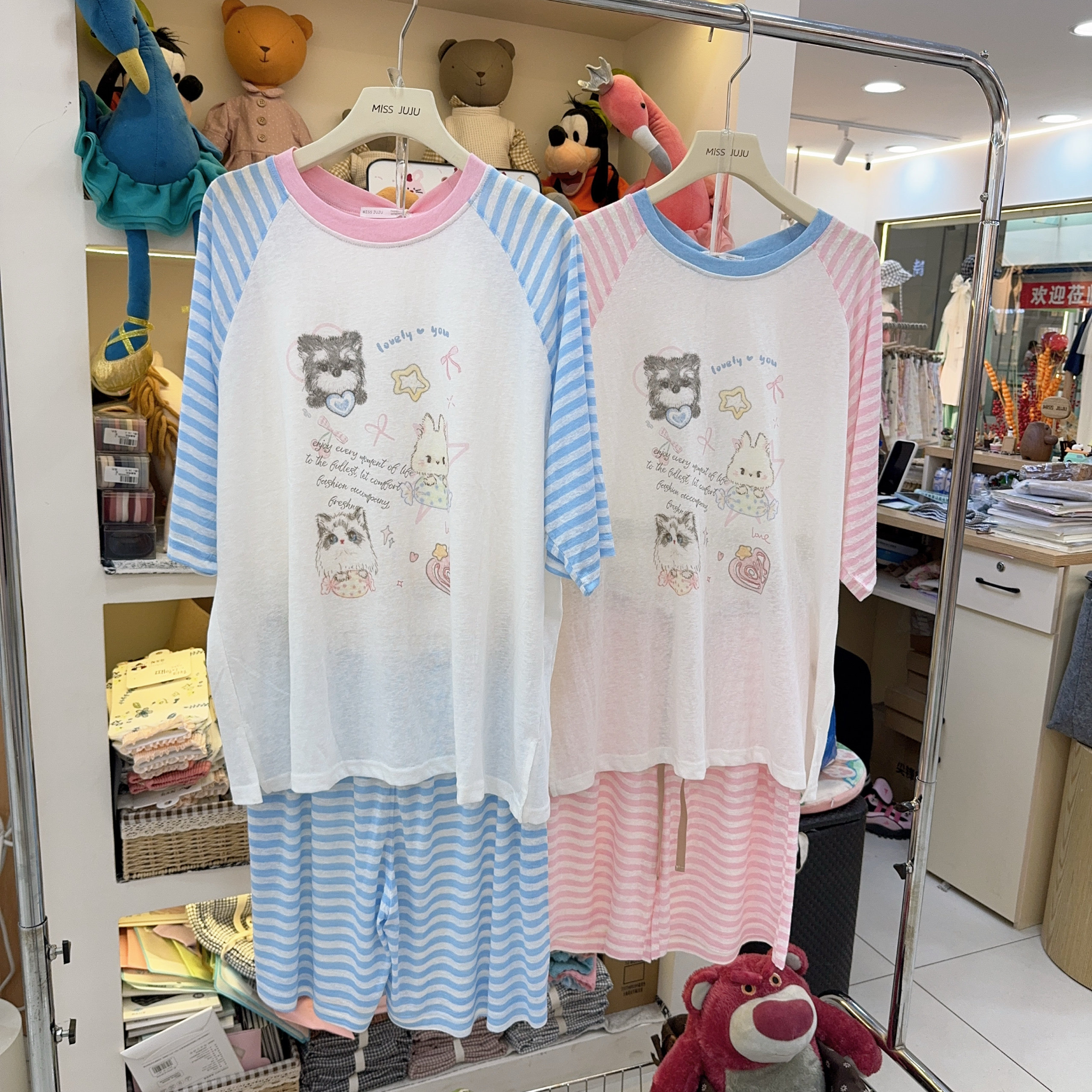 2025新款卡通短袖短裤睡衣女睡衣/家居服套装