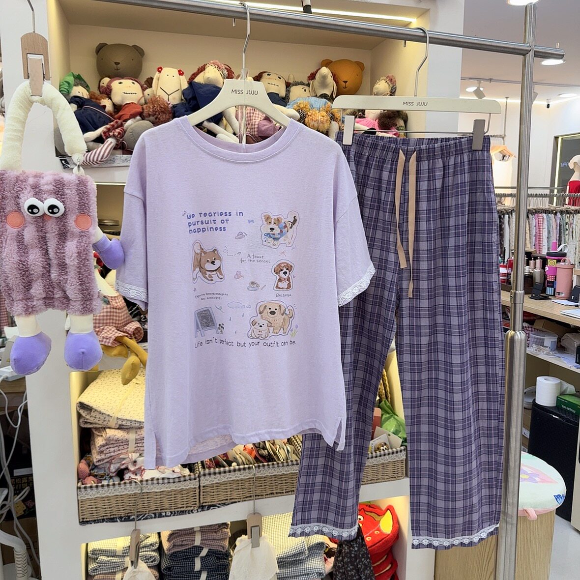 missjuju短袖长裤家居服睡衣/家居服套装