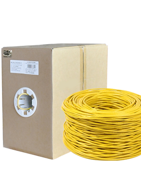 酷比客L-CUBIC 超五类单层屏/双层蔽成箱网线/黄色/305M