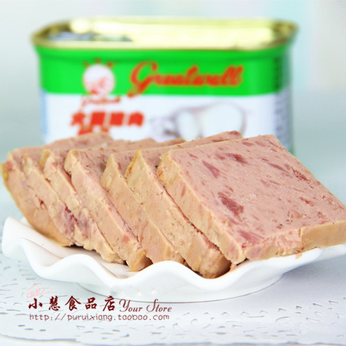 长城牌火腿猪肉罐头340gX6罐小白猪午餐肉即食下饭涮锅罐头包邮
