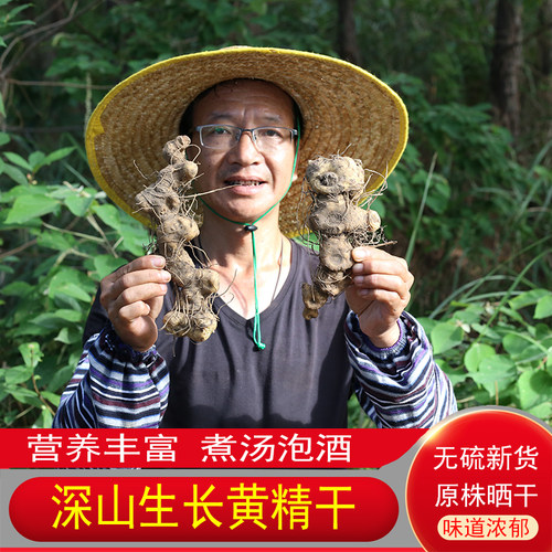 深山黄精药材干货农家生晒条无硫