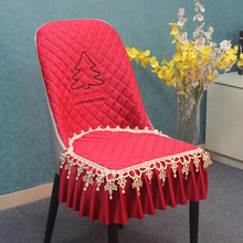 餐桌桌布弧形椅子套罩高端2023新款结婚红色家用喜庆餐椅套凳子套