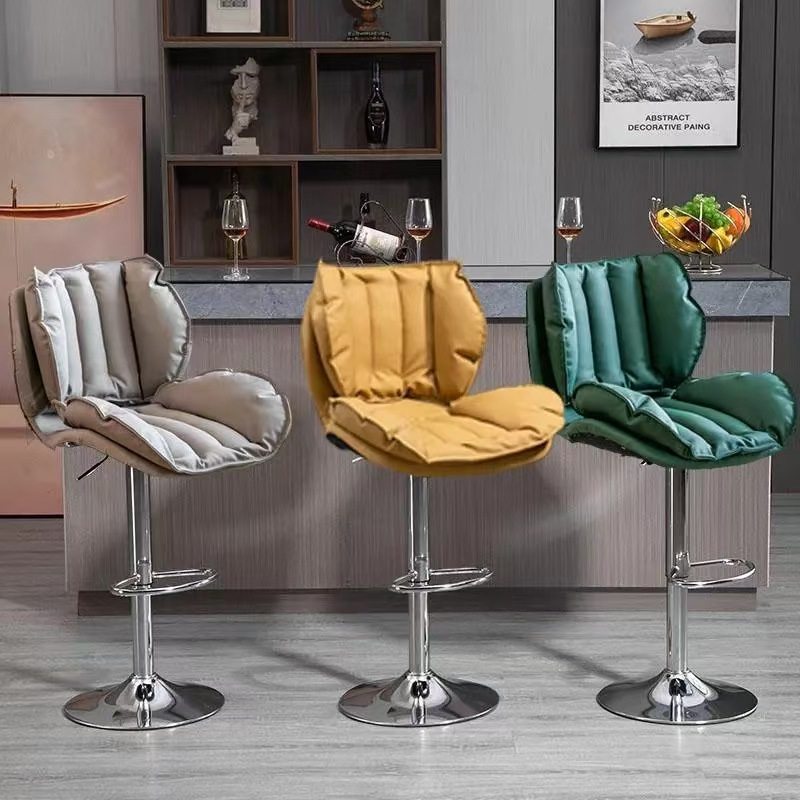 吧台酒吧椅子家用现代简约升降铁艺高脚轻奢北欧吧椅收银靠背前台