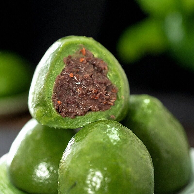 宁波特产艾草青团子蛋黄肉松红豆沙芝麻糯米滋糯米团子小吃糕点心