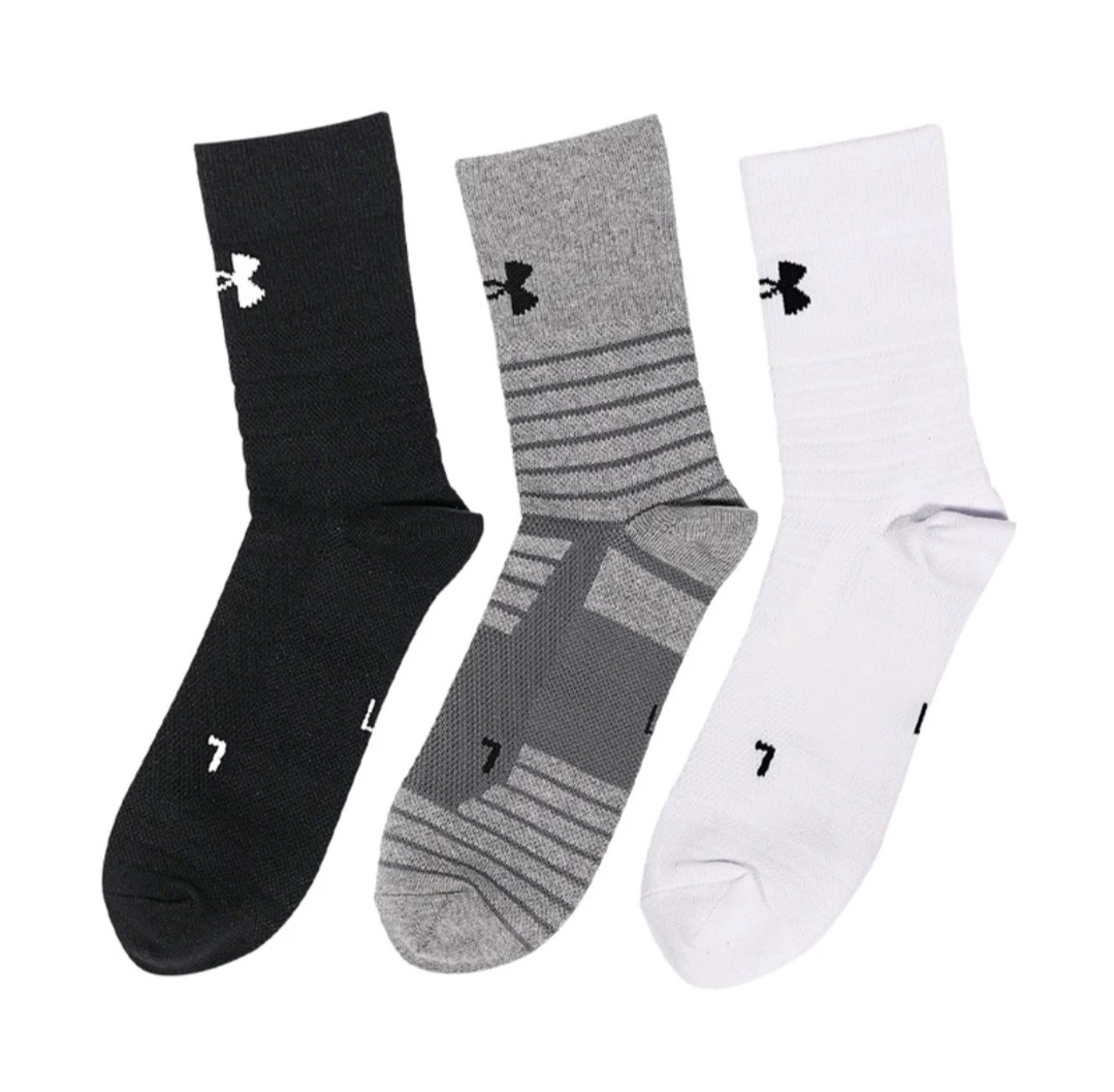 山姆代安德玛UA运动袜子男篮球袜跑步训练袜透气防滑耐磨袜子3双