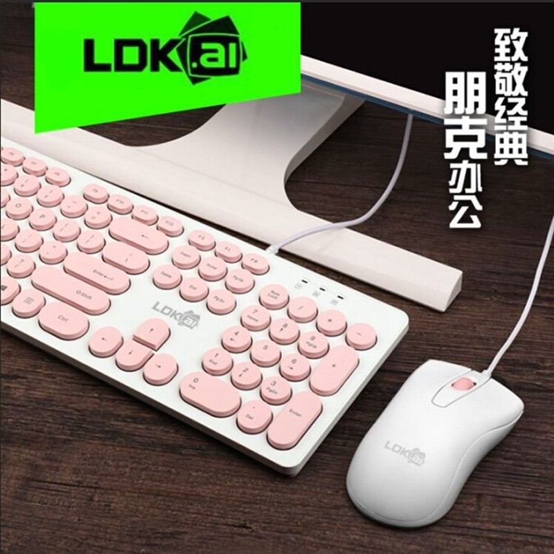 LDKAI外接有线键盘USB台式电脑超薄办公游戏无声静音通用笔记本