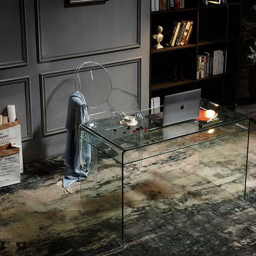 透明玻璃办公桌电脑桌家用简约