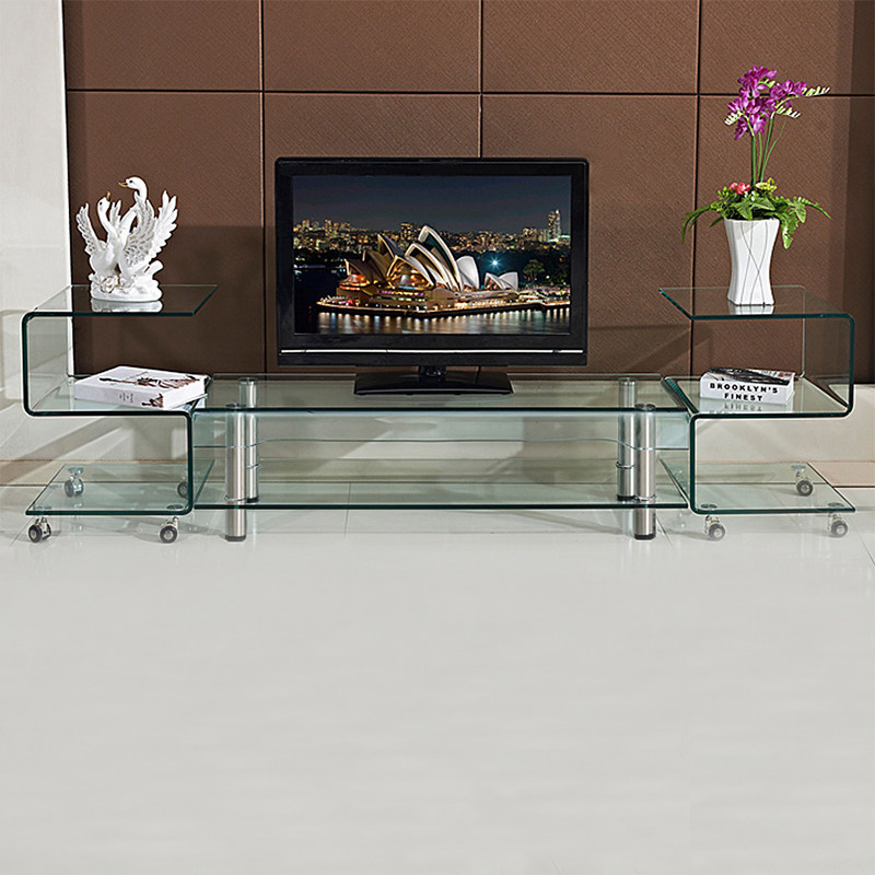 玻璃茶几电视柜组合现代简约 客厅家具可移动地柜 简易小户型卧室