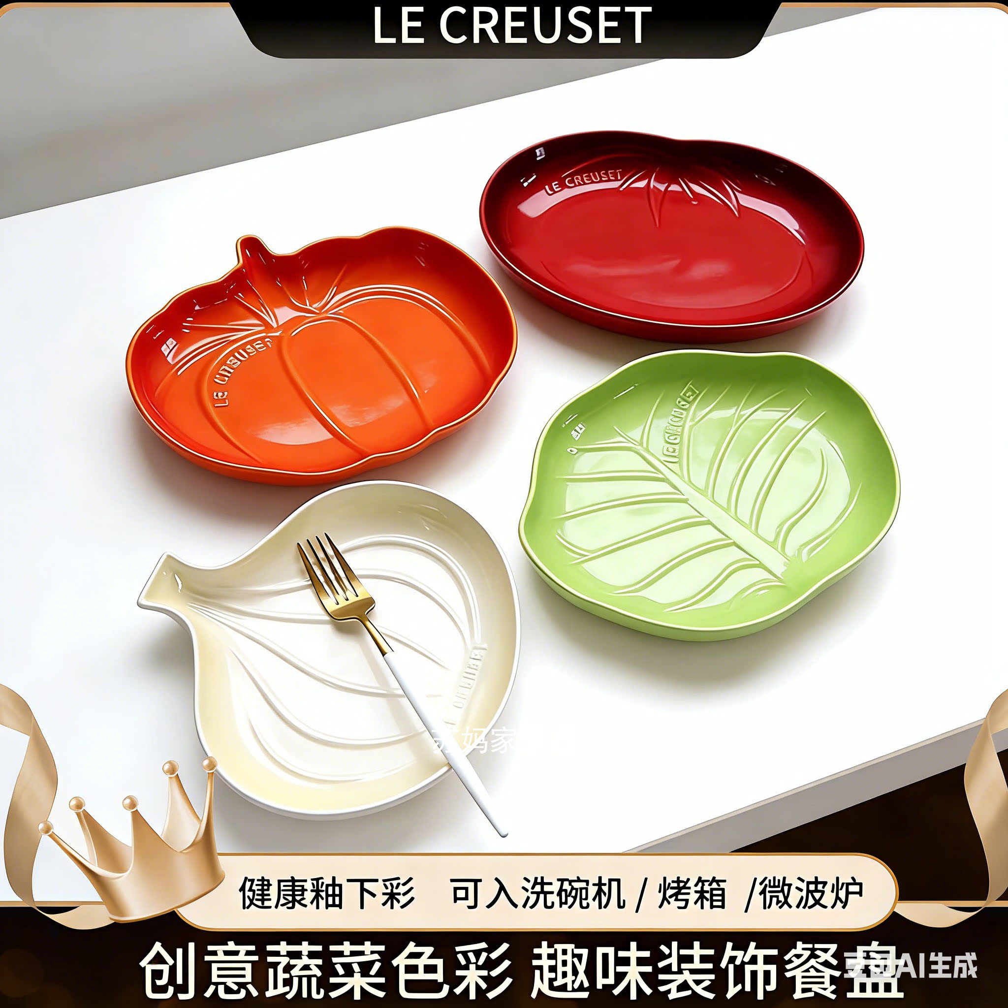 酷彩LECREUSET菜盘子家用餐深汤