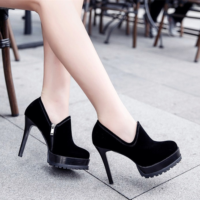 性感细跟超高跟鞋子2020新款百搭春秋绒面深口单鞋防水台厚底女鞋,女鞋,深口单鞋,淘宝优惠券,粉丝福利购,淘宝优惠卷