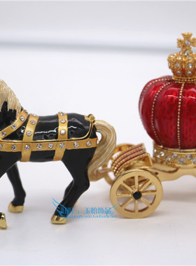 俄罗斯工艺品欧式风黑色南瓜马车