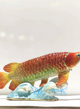 金龙鱼摆件客厅工艺品